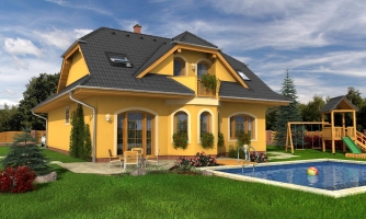 Family house with basement and habitable attic space. May be constructed as a two-generation family house.